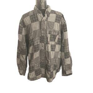 Brooks Brothers Button Up Shirt Men’s Large Long Sleeve Black White & Gray